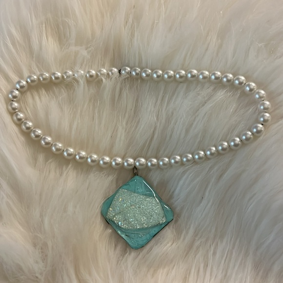 Faux Pearl Rare Unique One of Handmade Rare Bohemian Necklace - Picture 8 of 17